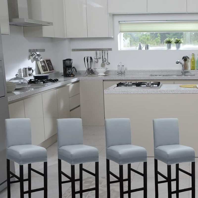 HFCNMY Bar Stool Covers,4 Pack Stretch Waterproof PU Bar Stool