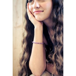 Lebensquelle Plus Mini ball bracelet, 4-5 mm, high-quality gemstone bracelet, Gemstone, Amethyst