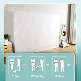 Double Mattress Bag for Moving and Storage,Mattress Protector Storage Bag,Waterproof Mattress Storage Bag,Heavy Duty, Reusable, Tearproof (King)