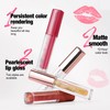 BEUKING 4Pcs Lip Glaze Set, Waterproof Non-Stick Cup Lipstick, Matte
