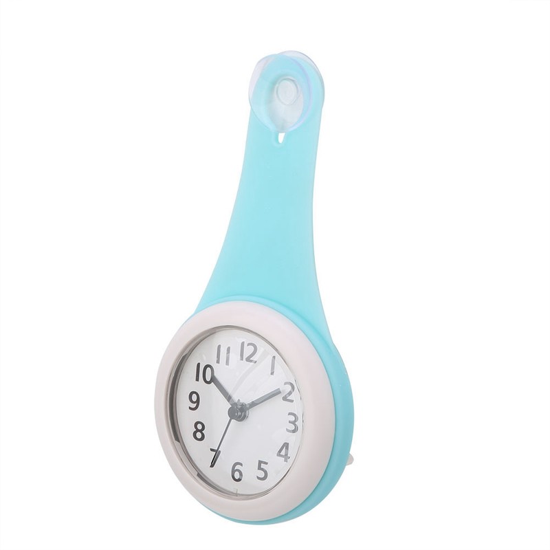 Fashionable Waterproof Hanging Bathroom Kitchen Clock Home Decoration (Blue)