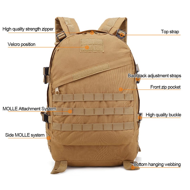 40L Camping Hiking Backpacks Camouflage Tactical Backpack Molle Rucksacks for