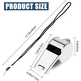 3 Pcs Whistle,Stainless Steel Sports Whistle with Lanyard for Coaches Referees Emergency Outdoor Sports