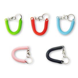 [KEAIDUO] Key Chain, Coil Strap, Spiral, Stretchable, Anti-Theft, Anti-Lost, Retractable Spring Key Chain, Spring Cord, Retractable, Holder, Coil Strap with Clip, for Cell Phone, Key Wallet, DIY,