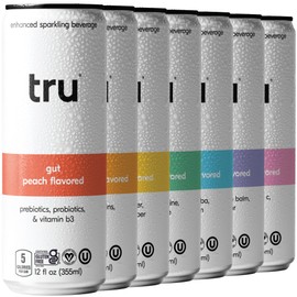 Tru Seltzer Sampler, Variety Pack of Sparkling Water with Real Fruit Juice, Functional Ingredients & Natural Flavors, Gluten Free, Vegan, Low Calorie, Caffeine Free Options, 12 FL OZ Cans, 7 Pack
