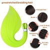 Fluorescent Green Braiding Hair Pre Stretched, 24inch 3 Packs