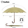 SoulRain 48" Arc Classic Wood Handle Umbrella Auto Open Windproof