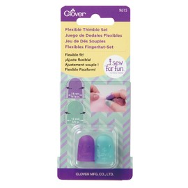 Clover Sew for Fun Flexible Thimble Set-2/Pkg Ditale, Viola e Blu, Taglia unica