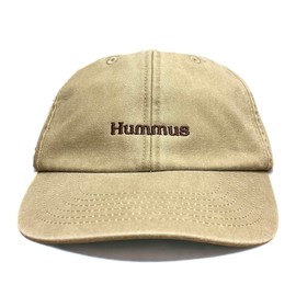 Vivian Flytrap Unisex Hummus Washed Embroidered Dad Baseball Cap - Beige - One Size