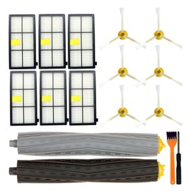 All 800 900 Series Replacement Parts Compatible with iRobot Roomba 805 850 860 861 864 865 866 870 871 880 885 890 891 960 961 966 980 981 985, 6*Hepa Filter / 6*Side Brush / 1 Set Main Brush