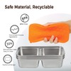 MACTANO Double Compartment Snack Containers, Stainless Steel Condiment Containers Reusable