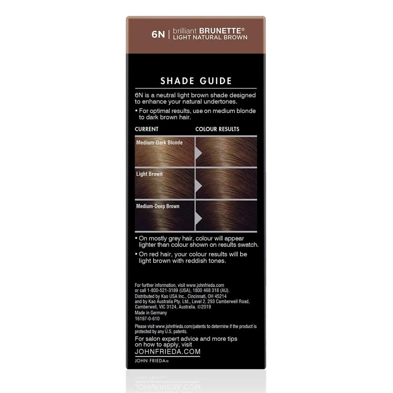 John Frieda Brown Permanent Precision Foam Hair Color Kit, Light