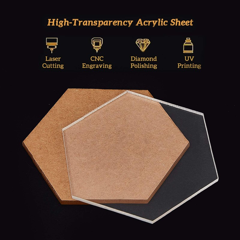 BENECREAT 20pcs Clear Acrylic Sheet 3 mm Thick 80 x