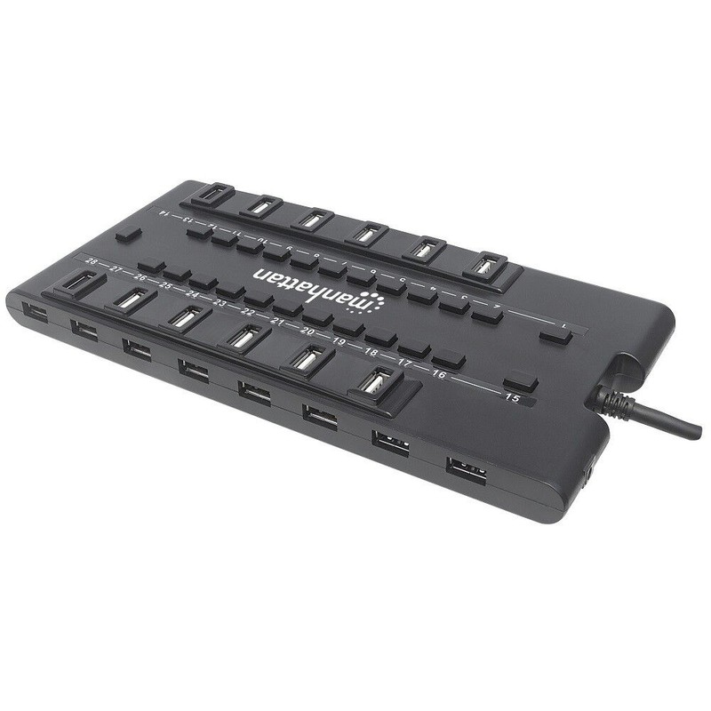 MANHATTAN 28 Ports USB 2.0/USB 3.0 Combo HUB, Manhattan 163606
