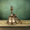 Tibetan Buddhist Bell Bronze Hand Bell with Vajra Padding for