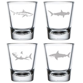 MIP Set of 4 Shot Glasses 1.75oz Shot Glass Sharks