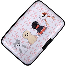 BOHONG Mini Aluminum Cards Wallet RFID Credit Card Holder RFID Credit Card Case Bussiness Card Case Metal ID Case for Men Women-Four Dogs