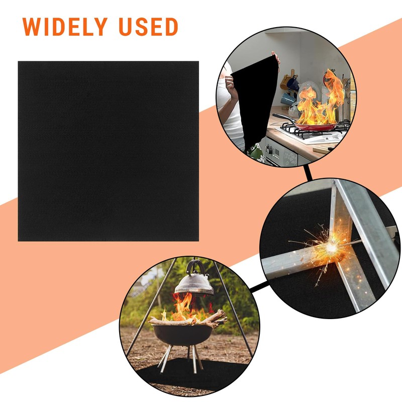 Katyjun Fire Protection Mat, 30 x 30 cm, Fireproof Underlay