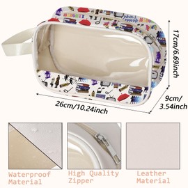 WCGXKO Musical Theater Gift Drama Themed Zipper Clear Makeup Bag for Musical Fans (MaMusical Cbag CA)