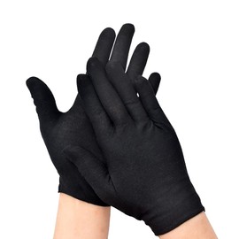 6 Pair Black Cotton Work Gloves Short Stretchy Gloves Jewelry Inspection Gloves Winter Magic Gloves Tuxedo Uniform Parade Gloves for Adults Mens