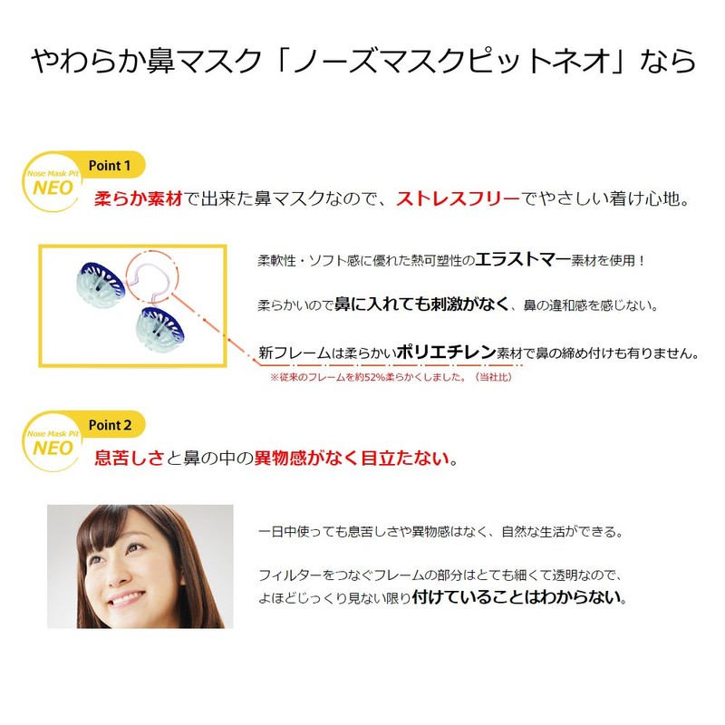 Nose Mask Pit Neo, Soft Nose Mask, 9 Pieces, 45