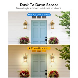 VIANIS Outdoor Porch Lights Wall Mount, Dusk to Dawn Exterior Light Fixture for House, 100% Anti-Rust Aluminum Waterproof Porch Light Outside Wall Lights, Gold Wall Sconce Lanterns for Garage