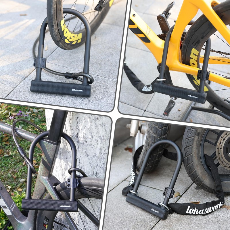 Lohaswork Bike Lock, Heavy Duty Anti Theft Bicycle Lock, 4
