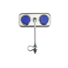 Alta Rectangle Bicycle Mirror Chrome, Reflectors Multiple Colors. (Blue)