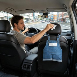 Genérico Porta Pañuelos para Coche,Diseño Organizador Interior Automotriz,Dispensador de Pañuelos Vehicular - Compatible con SUV, Pickup, Vehículo, Sedán, Camión, Remolque,
