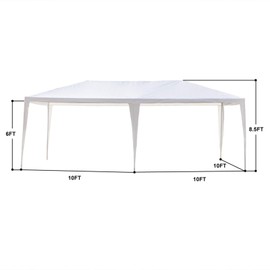 Outdoor Gazebo Canopy Wedding Party Tent Camping Shelter Canopies Commercial Tents Market Stall Waterproof Tent with Removable Side Walls and Spiral Tubes (10'x20' Four Sides)