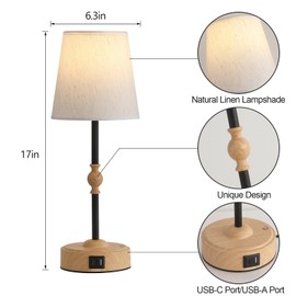 MEIXISUE Bedside Table Lamp for Bedroom with 2 USB Charging Ports Minimalist Small Nightstand Lamp 3-Way Dimmable Touch Desk Lamp for Living Room Home Office Dorm,LED Bulb Included
