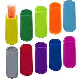 10 Colors Reusable Ice Pop Sleeves Anti-freezing No Drip (10 Pcs)