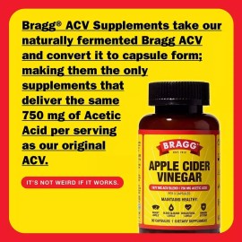 Bragg Apple Cider Vinegar Capsules with Vitamin D and 90 Count (Pack of 1)