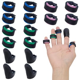 FREEBLOSS 16Pcs Leather Finger Protector Finger Thimble Guards Tools Leather Finger Guards Quilting Craft Accessories DIY Sewing Tools for Embroidery