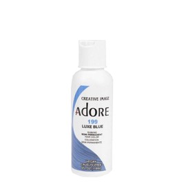 Adore Semi Permanent Hair Color - Vegan and Cruelty-Free Blue Hair Dye - 4 Fl Oz - 199 Luxe Blue (Pack of 1)