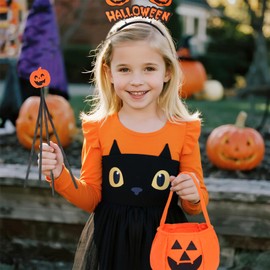 Joyesplay Halloween Costume, Witch Cosplay, Children, Pumpkin Style, Wizard, Cosplay, Costume, Pumpkin, Long Sleeve, Cute, Kids, Costume, Popular Dress, Girls, Halloween, Costume, Parties, Events