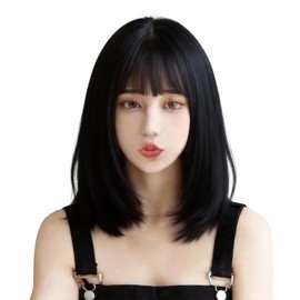 Semi-long Wig, Straight, Women's, Full Wig, Heat Resistant, Natural, Cute, Layer, Medium, Wig, For Everyday Use, Includes Net