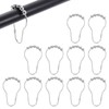 sourcing map 12Pcs Shower Curtain Hooks, Metal Roller Balls Glide