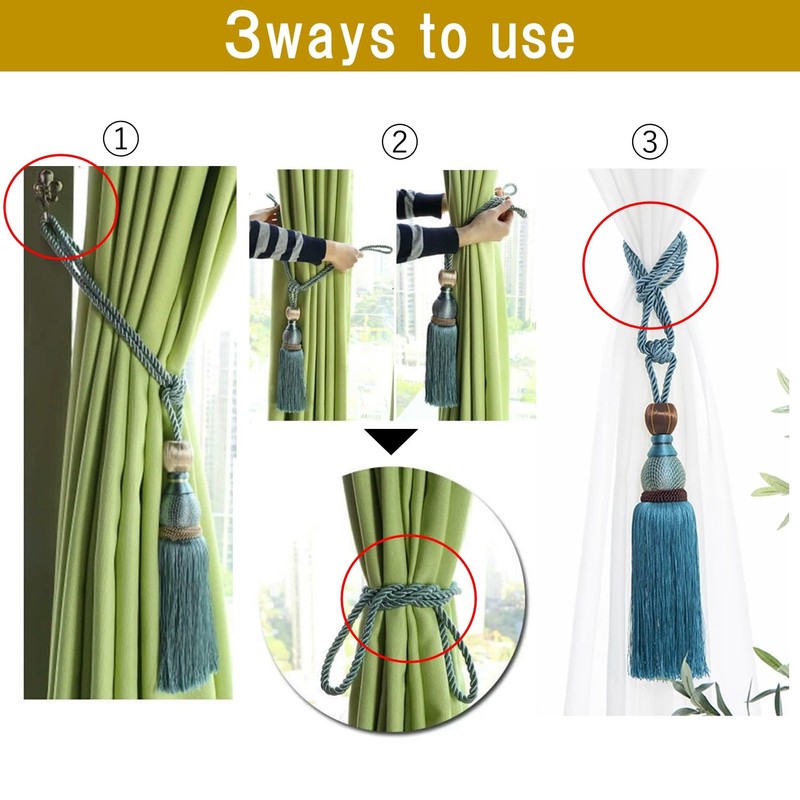 NOELAMOUR Curtain Tassels, Curtain Rope, Curtain Tiebacks, Decoration, Fashionable, Set