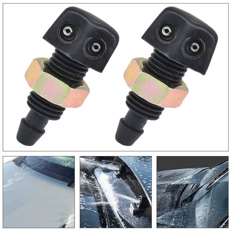 2 Pieces Car Windscreen Washer Wiper Nozzle Universal Front Windscreen