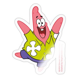Spreadshirt The Patrick Star Show Happy Patrick Sticker, Max. 10 x 10 cm, 10 x 10 cm, Transparent Glossy