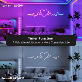 Aovpex 39FT LED Strip Lights (2 Rolls of 19.6ft) Music Sync Color Changing RGB Led Light Strip with Remote,Led Lights for Bedroom Room Home Decor Party Festival