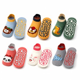 Kids Cotton Non-Slip Socks for Toddlers – Cute Cartoon Animal Design for Cozy Indoor Play and Everyday Comfort