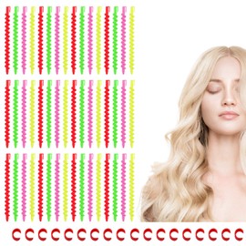 60Pcs Plastic Spiral Rollers Spiral Curlers Spiral Hair Rods Multicolored for Women Girls