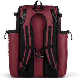 Boombah Catchers Superpack Bat Bag - 23-1/2" x 13-1/2" x 9-1/2" - Black/Cardinal - Holds 4 Bats - Backpack Version (no Wheels)