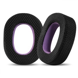 Jomwag Breathable Mesh Replacement Earpads for Bowers & Wilkins PX7 S2 /PX8 - Black/Purple Comfort