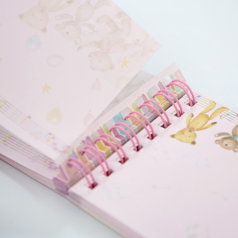 Frontia A7 Pocket Spiral Notebook, Bear, Pocket Notepad Small Notebook,