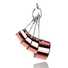 Artaste 43150 Stainless Steel 18/8 Measuring Cups Brass Plated (Set of 4), Brass and Silver