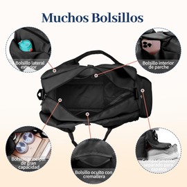 Bolsa de Yoga para Mujer, 2 Piezas Bolsa de Gimnasia con Neceser, Bolsa Deportiva con Hebilla para Esterilla de Yoga, Adecuada para Gimnasio, Viajes