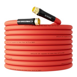 SPECILITE 5/8" Hot/Cold Garden Water Hose 75 ft, -50℉-190℉,Flexible & Lightweight With 3/4" Brass Fittings for Yard, Outdoor, Farm, Red